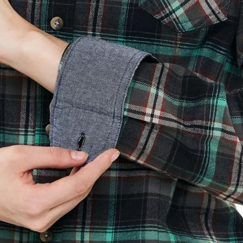 Miniatura 7 de CQR - Camisa de franela a cuadros para mujer, de manga larga, casual, de algodón suave cepillado y con botones
