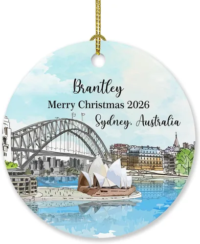 Miniatura 16 de Adorno de Navidad personalizado de playa de Hawái 2026, adorno de Navidad de paisaje urbano de Hawaii, adornos de Hawái, regalos para amigos, mamá
