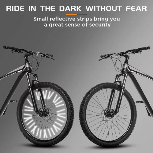 Miniatura 6 de Reflector de radios para bicicleta, reflectores de radios de bicicleta de visibilidad de 360°, clips reflectantes impermeables para bicicletas