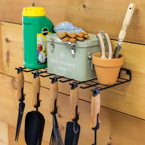 StoreYourBoard Organizador de herramientas manuales de jardinería, estante de almacenamiento de montaje en pared para tijeras de jardín, podadoras