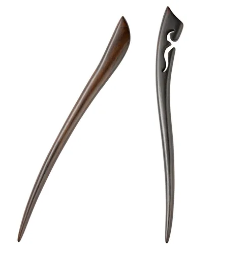 Miniatura 15 de Palillos clásicos hechos a mano tallados para el cabello, sándalo negro natural (ébano), palillos para peinar, accesorio para hacer updo, 7 pulgadas