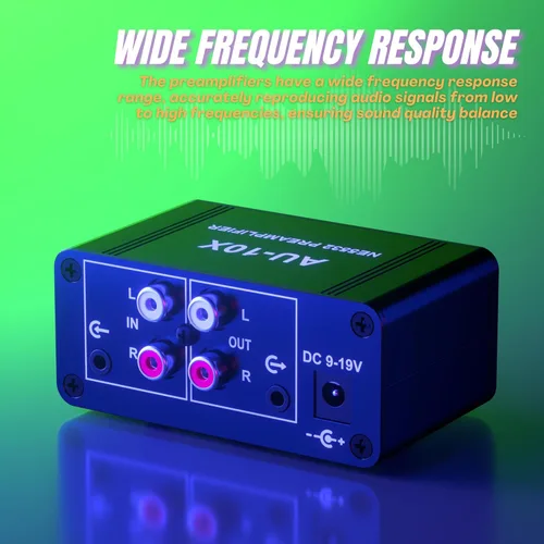 Miniatura 4 de Preamplificador de fono, mini preamplificador de audio estéreo, amplificador de auriculares, preamplificador de fonógrafo para preamplificador