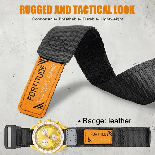 Miniatura 2 de Ritche Correa de nailon de liberación rápida de 0.78 pulgadas para hombre, compatible con Omega Speedmaster, Seamaster, Railmaster, Mission to the
