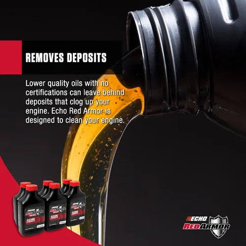 Miniatura 5 de 6550025 Mezcla de aceite Red Armor de 2 ciclos de 2 tiempos de alto rendimiento, semisintéticos, limpia y protege contra la acumulación de carbono