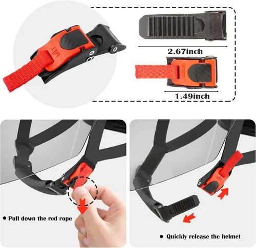 Miniatura 3 de Kit de hebilla de liberación rápida para casco de motocicleta, correa de casco de motocicleta de acero inoxidable, accesorios universales para casco
