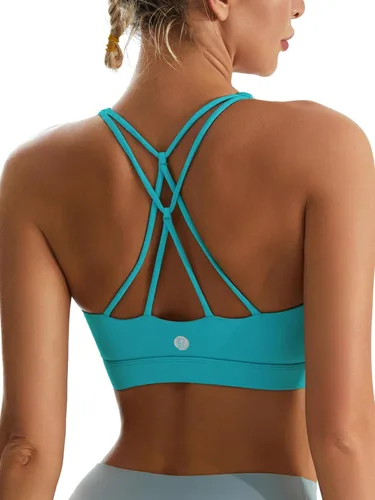 Miniatura 64 de Brasieres deportivos para mujer, con relleno, tipo camiseta sin mangas, sexis, con espalda cruzada, de alto impacto, largos, ideales para practicar
