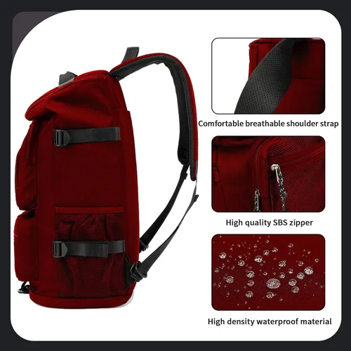 Miniatura 9 de gimnasio bolsa de lona mochila bolsa de lucha libre con compartimento para zapatos 4 tipos de método trasero impermeable deportes caminando portátil