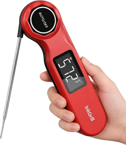 Termómetro recargable de lectura instantánea para carne de lectura instantánea de 0.5 segundos para cocinar, termómetro digital de alimentos con