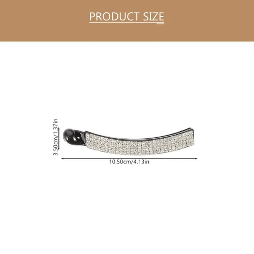 Miniatura 2 de Beaupretty Pinza grande de pelo de plátano con diamantes de imitación, 3 piezas, pinza de pelo dentada, soporte de cola de caballo de fuerte