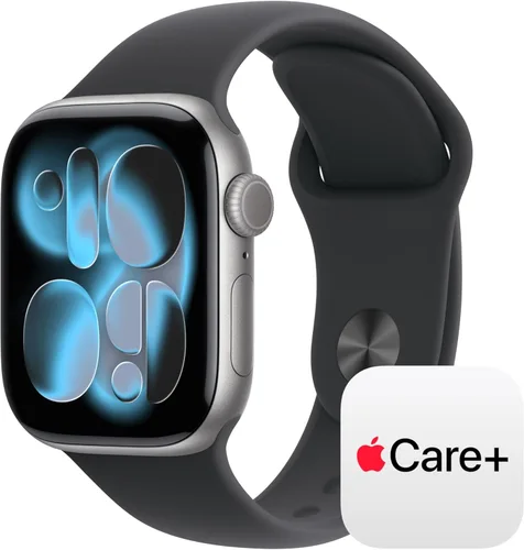 Miniatura 33 de Apple Reloj inteligente de la serie 11 [GPS de 1.654 in] con caja de aluminio plateado con correa deportiva de niebla morada - S/M. Puntuación