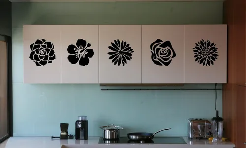 Miniatura 3 de HELLATHUN - 6 plantillas florales grandes reutilizables (12 x 12 pulgadas), diseño de girasol, rosa, dalia, para pared, tela, muebles, lienzo, papel