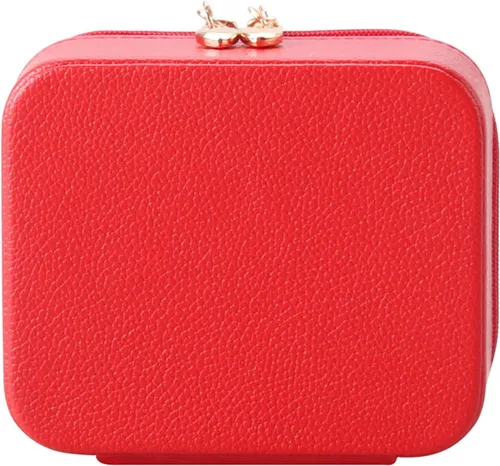 Miniatura 9 de AILONMEI Pequeña caja organizadora de joyas para mujeres, minicajas de joyería de cuero portátiles, almacenamiento de aretes, anillos de viaje