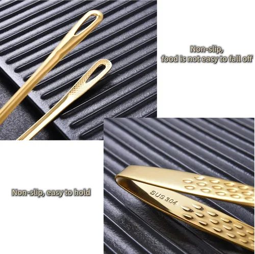 Miniatura 2 de 2 pinzas de barbacoa (11 pulgadas y 9.45 pulgadas) – Herramientas coreanas para barbacoa y parrilla, pinzas de cocina, acero inoxidable resistente