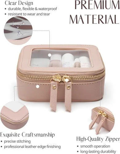 Miniatura 2 de Bolsa de maquillaje transparente Popvibe, estuche de cosméticos de viaje con cremallera, bolsa de aseo transparente con cremallera, organizador Malva