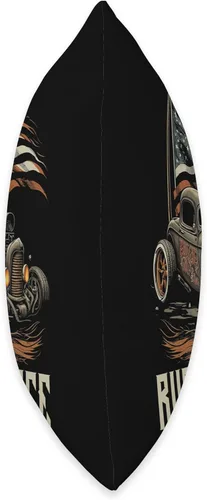 Miniatura 2 de Rat Rod & Hot Rodder Gift for Rust Bucket Car Fans Hot Rusty Car Rust in Peace, almohada patriótica vintage para barra de rata, 18 x 18 pulgadas