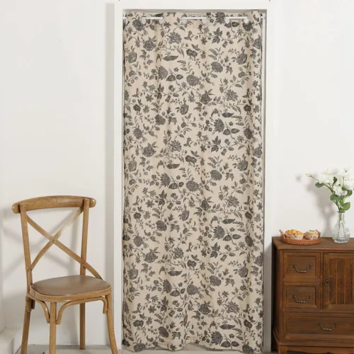F-CHU Cortinas para armario de dormitorio, cortina de lino para privacidad de puertas, cortinas divisoras de habitación estilo acordeón, 1 panel