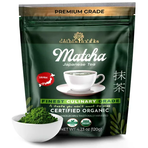 Miniatura 12 de Golden Herbs Matcha Superior Ceremonial Blend Polvo de té verde de Uji, Kyoto, USDA orgánico, sin gluten, vegano 100% puro sin azúcar, sin aditivos