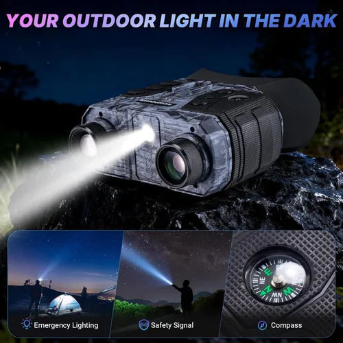 Miniatura 8 de WOSPORTS Gafas de visión nocturna 4K con foto de 48 MP, visión a todo color de 3280 pies, distancia IR de 1300 pies, pantalla HD de 3 pulgadas, zoom