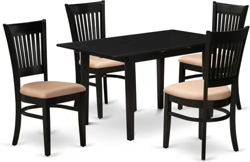 Miniatura 18 de East West Furniture NOVA3-BLK-C - Juego de mesa de comedor de 3 piezas contiene una mesa de comedor rectangular con hojas de mariposa y 2 sillas