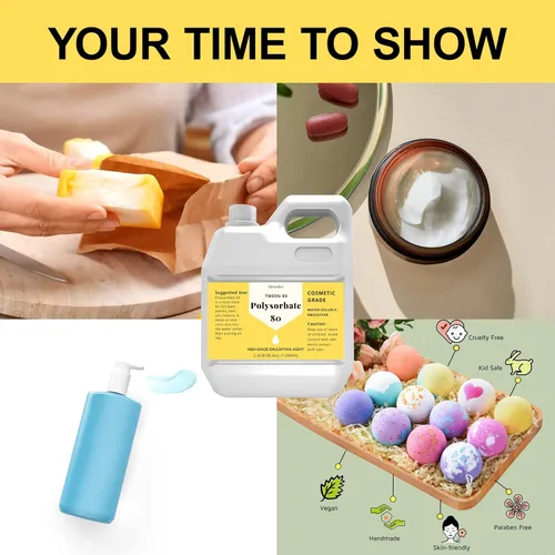 Miniatura 3 de Polisorbato 80 de 38.4 onzas para bombas de baño, polisorbato de alta calidad 80 (oleato de orbitán), 100% puro, grado cosmético, suave con la piel