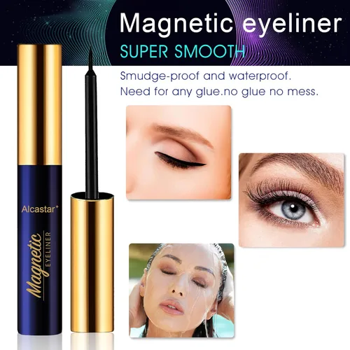 Miniatura 2 de Alcastar - Pestañas magnéticas con kit de delineador de ojos, pestañas magnéticas de aspecto natural, de larga duración, fáciles de aplicar, sin