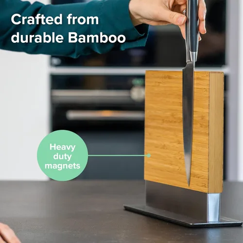 Miniatura 3 de Coninx Soporte magnético para cuchillos con soporte de exhibición, bloque magnético fuerte de doble cara para encimera de cocina, bloque organizador