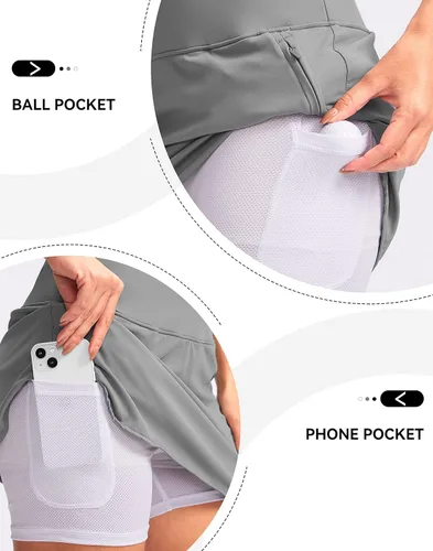 Miniatura 3 de G Gradual Falda de tenis de cintura alta, falda de golf, bolsillos con cremallera, falda pantalón atlética para mujer, para correr, entrenamiento