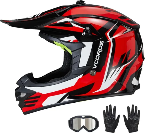 Miniatura 11 de VCOROS - Casco de bicicleta de tierra para niños, casco de motocicleta para jóvenes, RY001 - Casco de cara completa para niños para ATV BMX UTV
