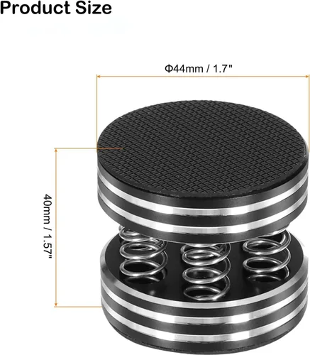 Miniatura 3 de 4 unids negro 1.732x1.575 in aislamiento de audio pies almohadillas soporte picos amortiguador de vibración para HiFi subwoofer amplificador altavoz
