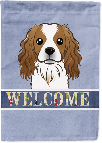 Miniatura 125 de Caroline's Treasures BB1405GF Bandera de jardín de bienvenida de bulldog inglés, Bandera de buzón azul, bandera decorativa para el patio, obra