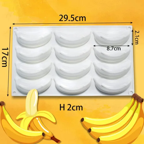 Miniatura 3 de Eforcase Molde de silicona para fondant, molde de silicona de plátano, moldes de vela 3D, molde de fundición de resina epoxi para bricolaje, jabones