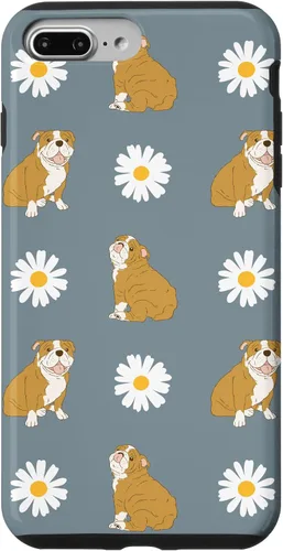 Miniatura 12 de Funda para iPhone 11 Pro English Bulldog and Daisy Flower Pattern Dusty Blue