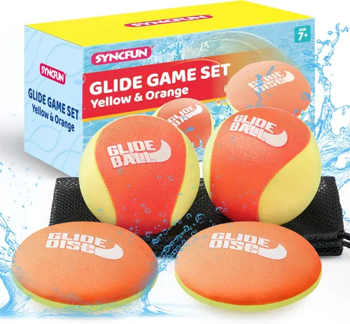 Miniatura 11 de SYNCFUN 4 Pcs Skip Water Balls,Splash Water Bouncing Balls with Mesh Bag, Beach Toys for Kids, Pool Toys for Friends and Family, Fly Swimming Game