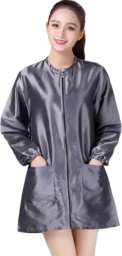 Miniatura 18 de Chaqueta Profesional de Smock de Salón, Chaqueta Impermeable para Estilista, Capa de Barbero, Chaqueta para Peluquería y Aseo de Mascotas