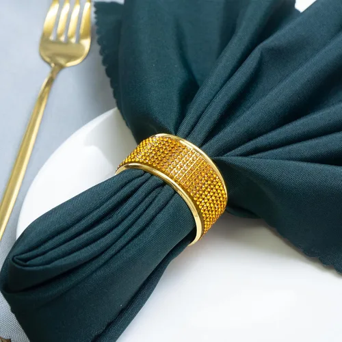 Miniatura 4 de Servilleteros dorados, servilleteros de plata con diamantes de imitación brillantes, juego de 20, banquete de boda de primavera, despedida