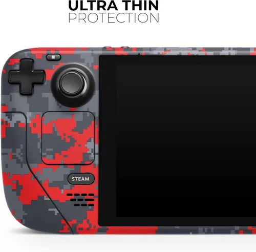 Miniatura 4 de Design Skinz - Compatible con Steam Deck - Calcomanía protectora de vinilo extraíble resistente a los arañazos - Patrón de piel de serpiente roja V3