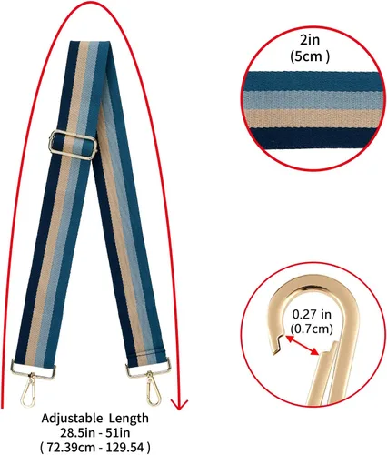 Miniatura 95 de ZOOEASS - Correa de repuesto para cartera, para colgar en el hombro o para cruzar, ancha y ajustable, de lona