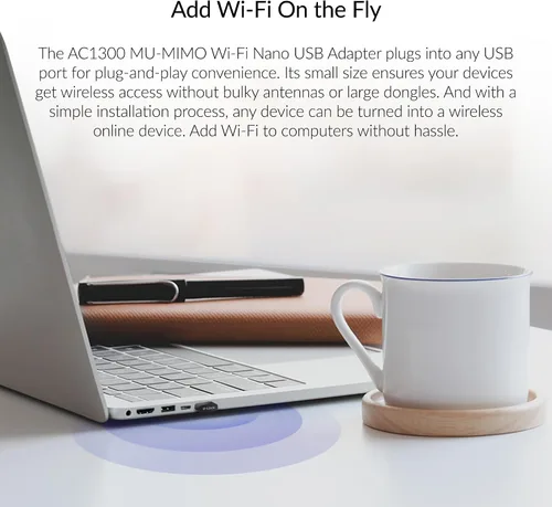 Miniatura 3 de D-Link Adaptador USB WiFi de doble banda AC1300 inalámbrico para Internet para PC de escritorio, portátil, juegos, MU-MIMO, compatible con Windows