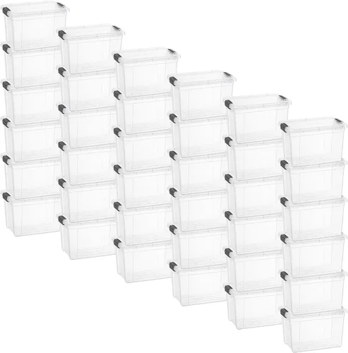 Miniatura 25 de Superio Cajas de almacenamiento transparentes con tapas, contenedores de plástico de 2.3 cuartos de galón para organizar, cajas apilables, sin BPA