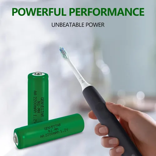 Miniatura 4 de Paquete de 4 baterías recargables AA Ni-MH, 1.2 V 2200 mAh de alta capacidad doble A con baja autodescarga, reemplazo precargado para dispositivos