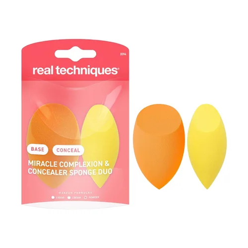 Miniatura 11 de Real Techniques Miracle Complexion Beauty Sponge Esponja Mezcladora de Maquillaje, Juego de 4 Naranja