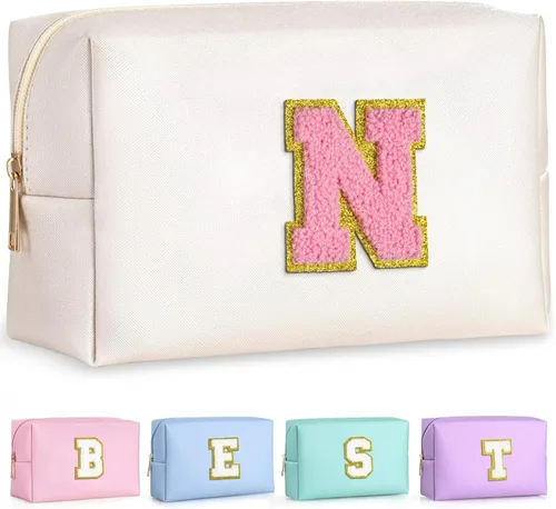 Miniatura 188 de TOPEAST - Bolso de maquillaje para mujer, G Blanco nacarado-rosa