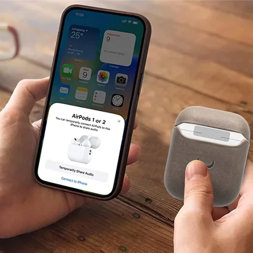 Miniatura 7 de Funda de piel auténtica para Airpods – Funda para Airpod de 1ª generación y funda para Airpod de 2ª generación compatible con Magsafe y soporta