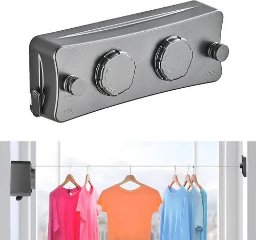 Miniatura 10 de Tendedero retráctil Línea de ropa para interiores y exteriores Línea de secado de ropa resistente Estante de secado de ropa montado