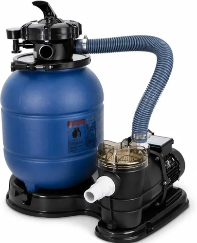 XtremepowerUS Bomba de piscina de 3/4 HP con filtro de arena de 13", 2,400 GPH para conjunto de piscina sobre el suelo con válvula multipuerto hasta