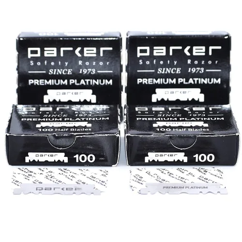 Miniatura 5 de Parker Premium Platinum 1/2 cuchillas, 200 unidades **, para maquinillas de afeitar profesionales de peluquero, afeitadoras de afeitar y maquinillas