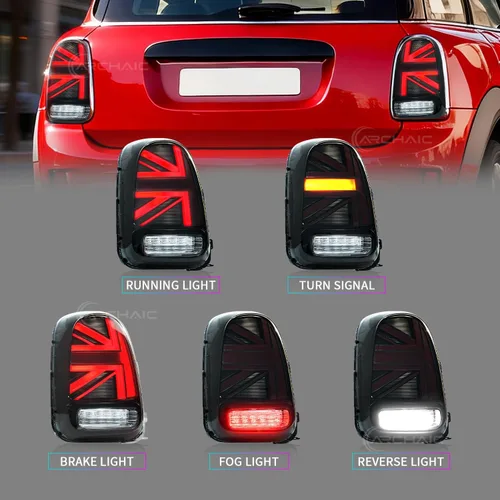 Miniatura 2 de Luces traseras compatibles con MINI Countryman Cooper/Coopers Hatchback F60 2017-2020, conjunto de luces traseras JCW Union Jack con señales de giro