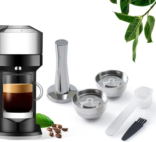 Miniatura 10 de Cápsula de café reutilizable de acero inoxidable solo para máquina de café Vertuo Next, cápsula de café reutilizable de metal debe usarse
