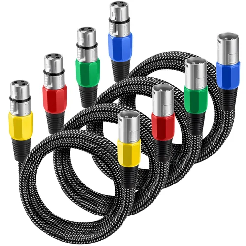 Miniatura 19 de Cable XLR KINXIYU 3 pies, cable de micrófono 3 Pin Nylong trenzado balanceado XLR macho a hembra, cables de parche de micrófono de servicio pesado