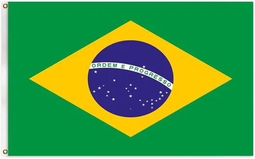 Banderas brasileñas para exteriores, bandera de Brasil de 3 x 5, color vivo, resistente a la decoloración, doble costura, con ojales de latón